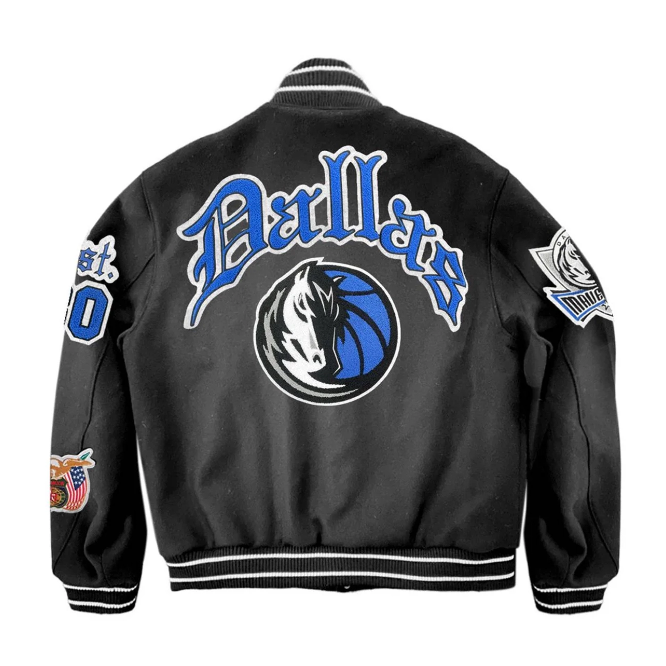 Alternative view of Dallas Mavericks Old English Black Full Wool Jacket
