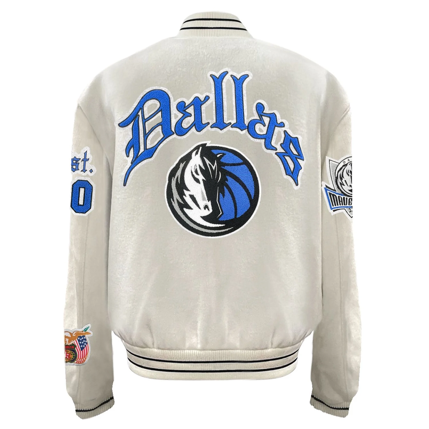 Alternative view of Dallas Mavericks Old English White Full Wool Jacket