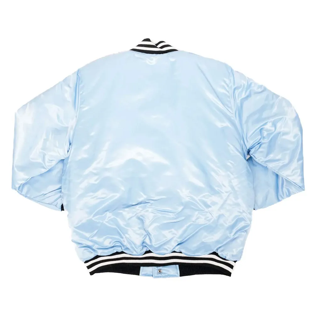 Alternative view of Dallas Mavericks Vintage Light Blue Satin Varsity Jacket