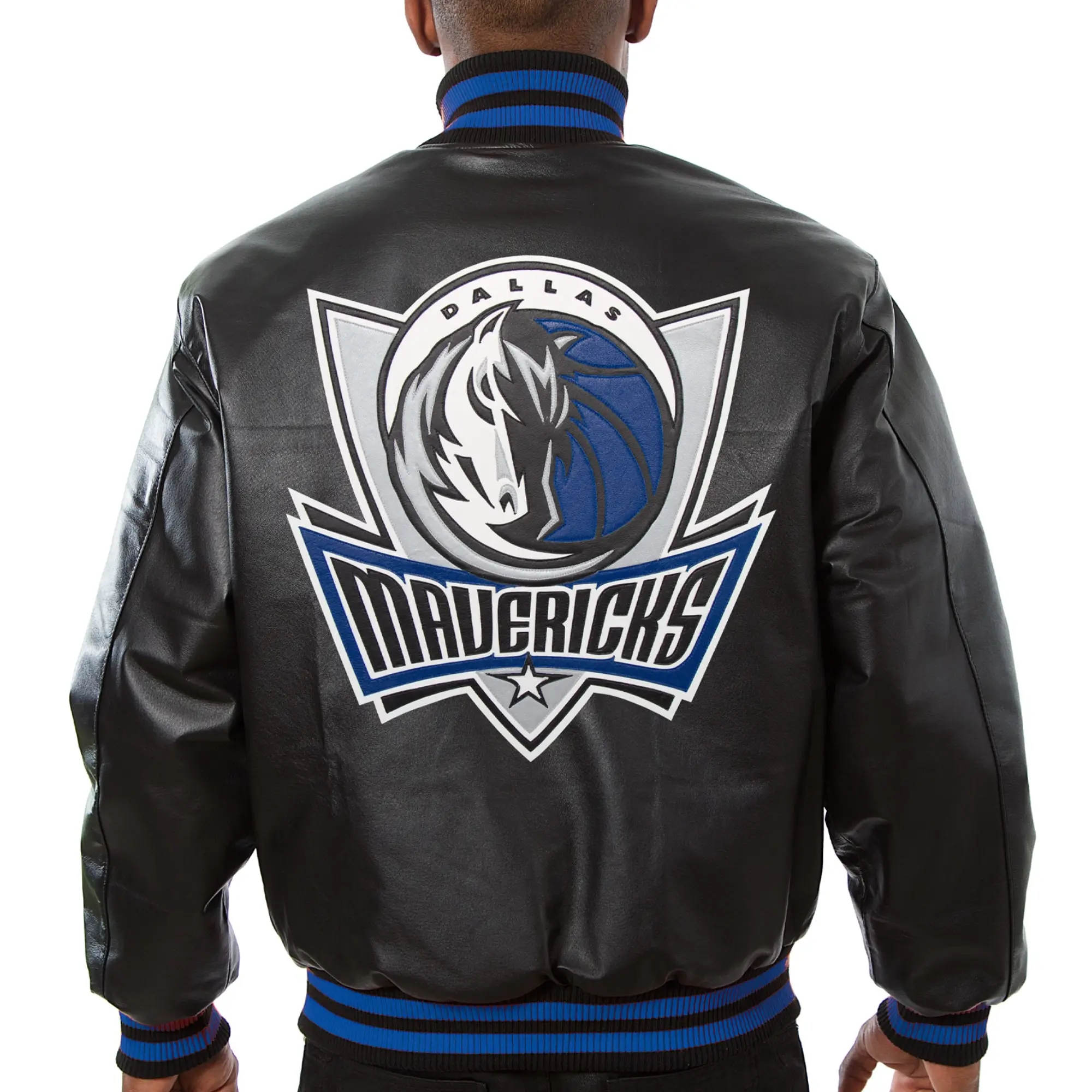 Alternative view of Dallas Mavericks Full Leather Black Varsity Jacket