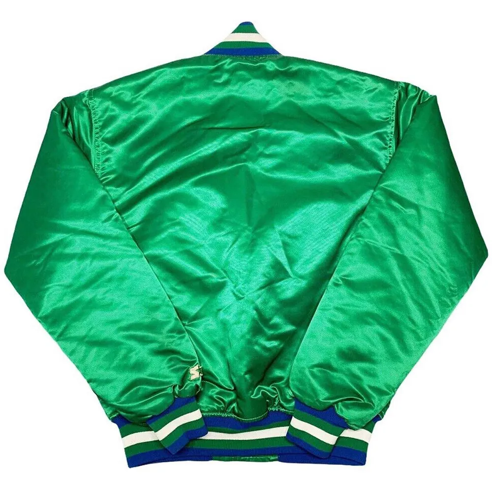 Alternative view of Dallas Mavericks Vintage Full-Snap Green Satin Jacket