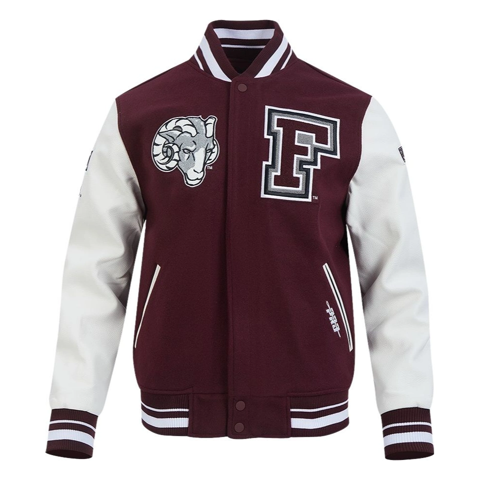 Perth Rams Jacket Fordham Rams Classic Red Wool & Leather Varsity Jacket