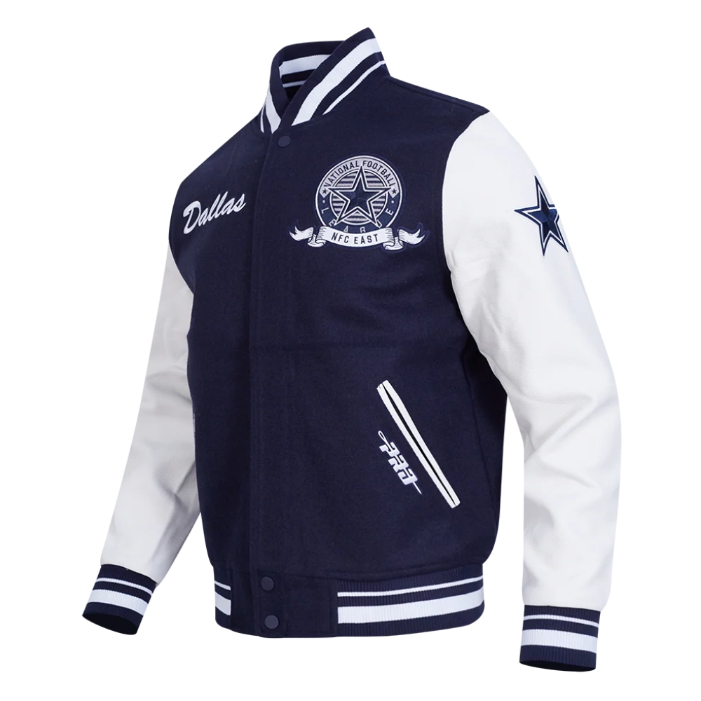 Alternative view of Dallas Cowboys Team Badge Wool/Leather Varsity Jacket