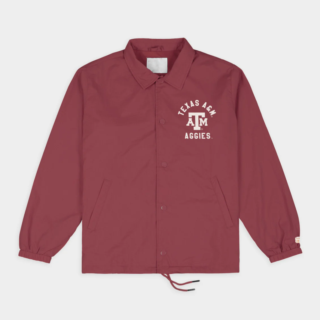Texas A&M Aggies Monogram Coaches Maroon Satin Jacket