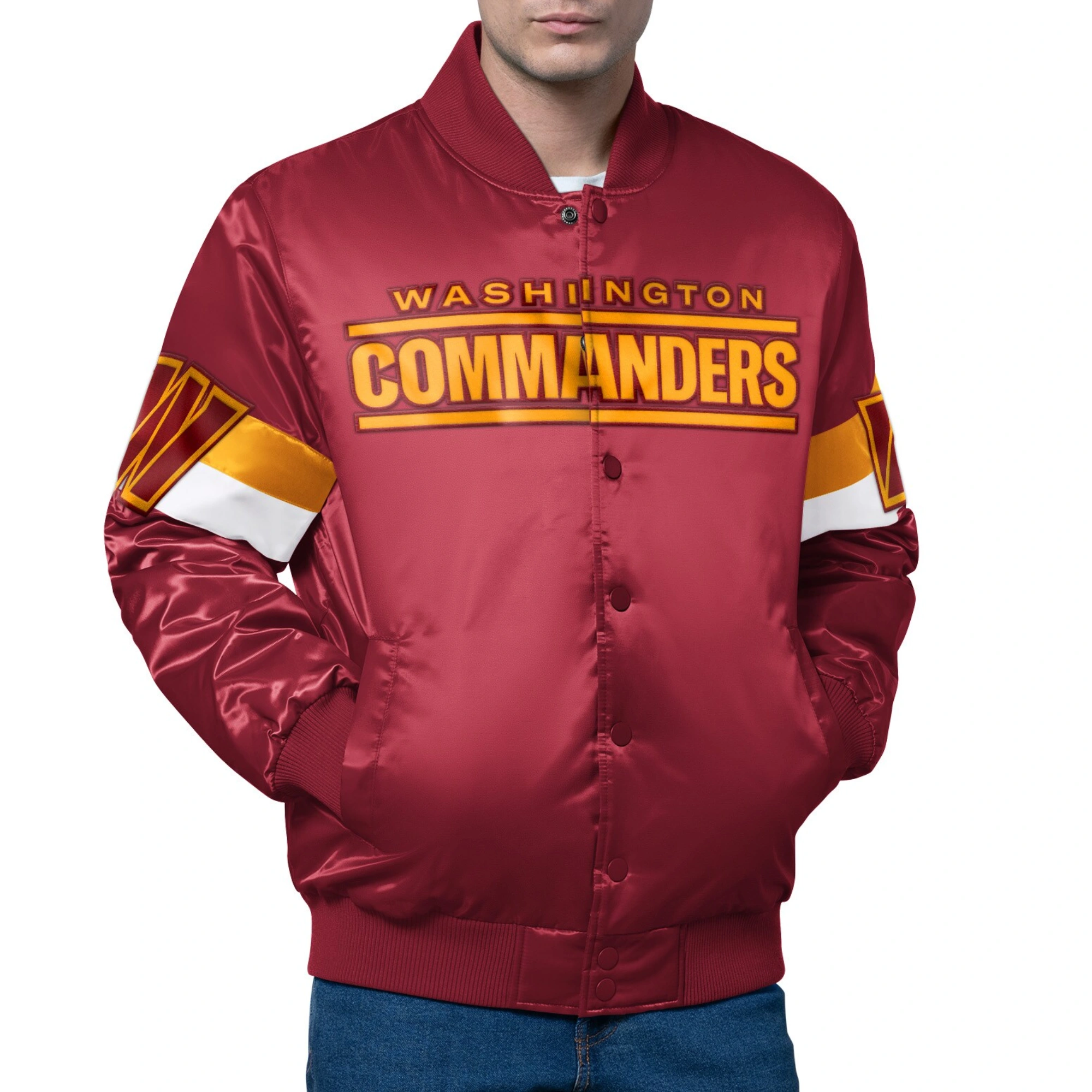 Washington Commanders Triple Option Full-Snap Satin Jacket