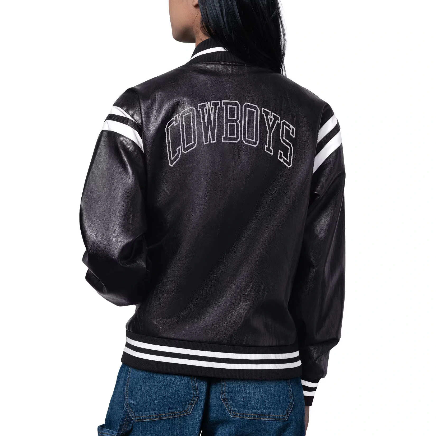 Alternative view of Dallas Cowboys Women's High Heat Black Leather Jacket