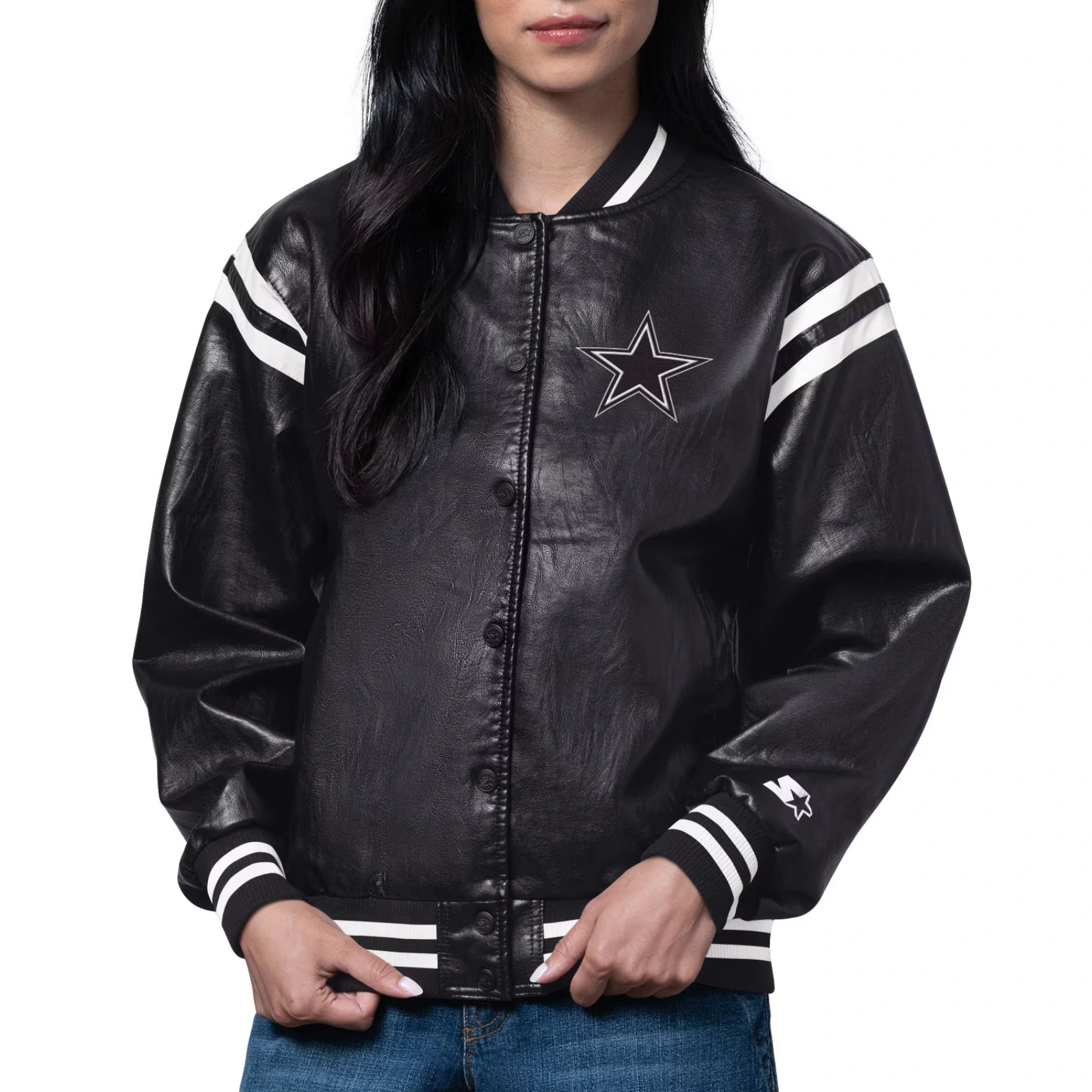 Dallas Cowboys Women's High Heat Black Leather Jacket