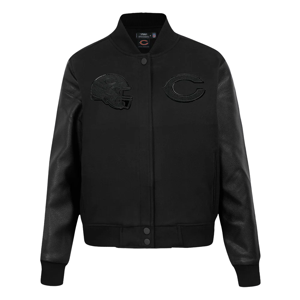 Chicago Bears Women's Triple Black Varsity Jacket