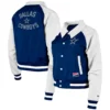 Dallas Cowboys Women's Coaches Raglan Navy/White Satin Jacket - Image 3
