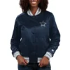 Dallas Cowboys Women's Full Count Blue Satin Jacket