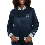 Dallas Cowboys Women's Full Count Blue Satin Jacket
