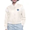 Dallas Cowboys Women's Round Logo Cream Satin Jacket