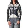 Dallas Cowboys Women’s Moto Full-Zip Black Leather Jacket