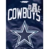Dallas Cowboys Letterman Navy Satin Jacket - Image 10