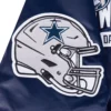 Dallas Cowboys Letterman Navy Satin Jacket - Image 9