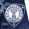 Dallas Cowboys Letterman Navy Satin Jacket - Image 8
