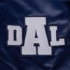 Dallas Cowboys Letterman Navy Satin Jacket - Image 7