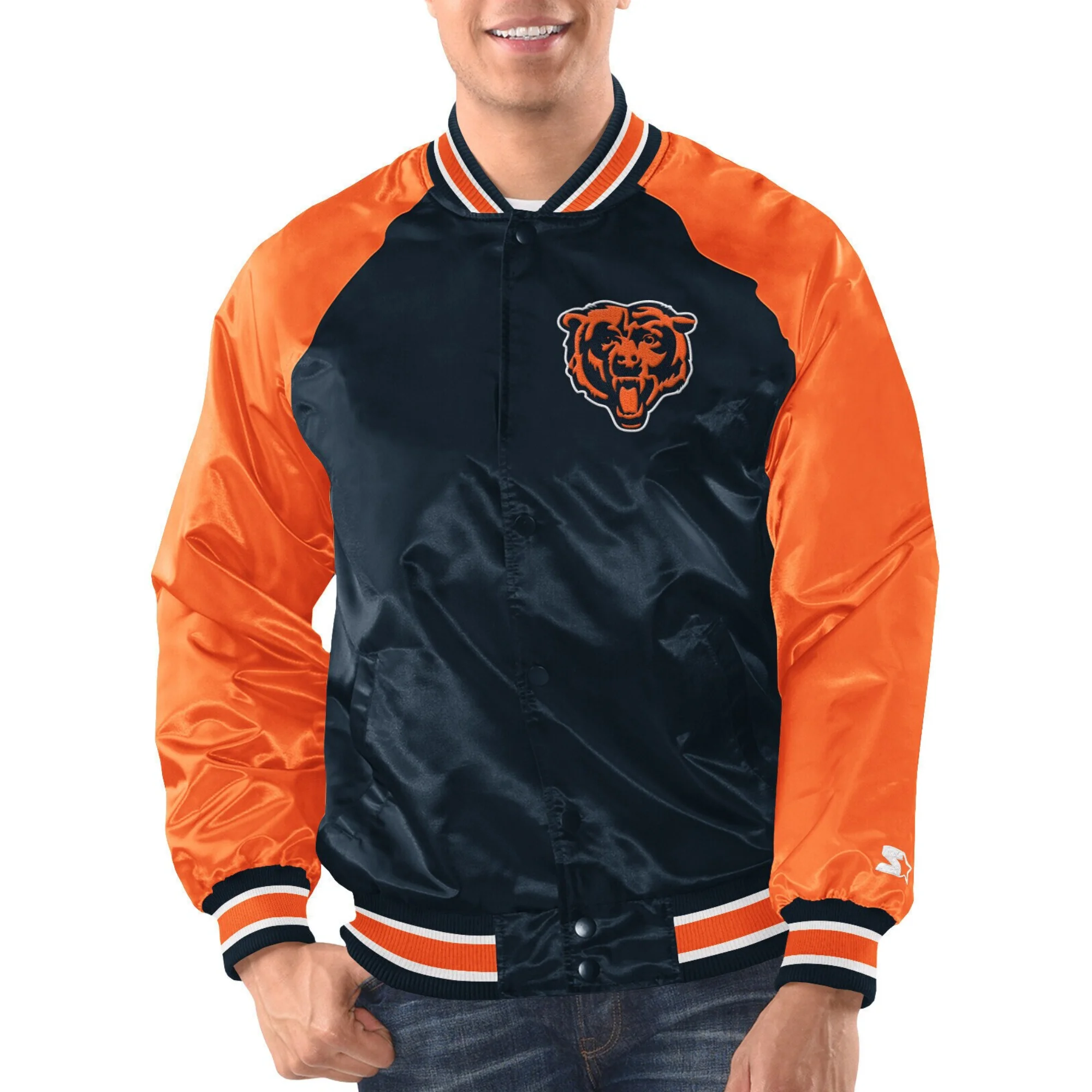 Chicago Bears Inductee Navy/Orange Polyester Jacket
