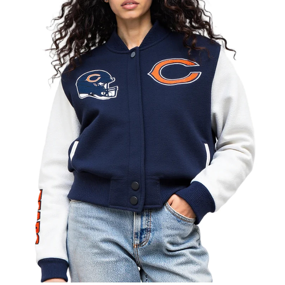 Chicago Bears Women's Classic Wool/Leather Jacket