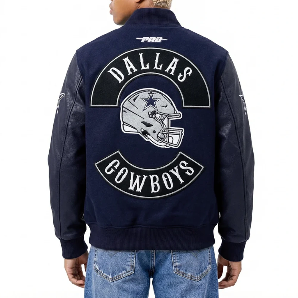 Alternative view of Dallas Cowboys Born For Sport Wool/Leather Jacket