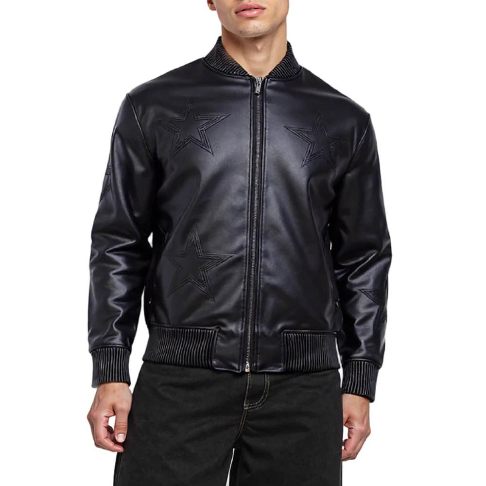 Dallas Cowboys Washed Vanguard Black Leather Jacket