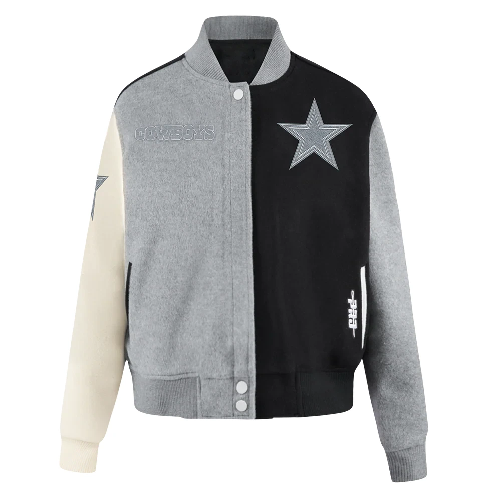 Dallas Cowboys Women's Reverse French Terry Wool/Leather Jacket