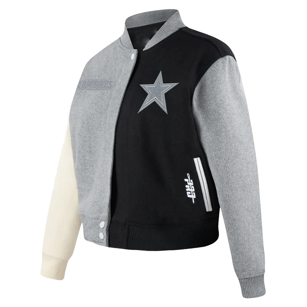 Alternative view of Dallas Cowboys Women's Reverse French Terry Wool/Leather Jacket