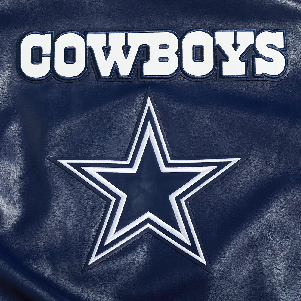 Dallas Cowboys City Signature Navy/White Leather Jacket - Image 8