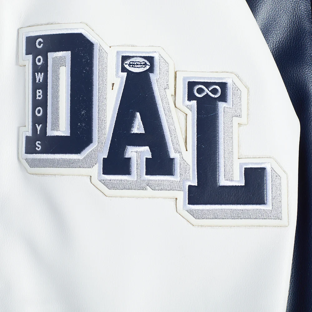 Dallas Cowboys City Signature Navy/White Leather Jacket - Image 7