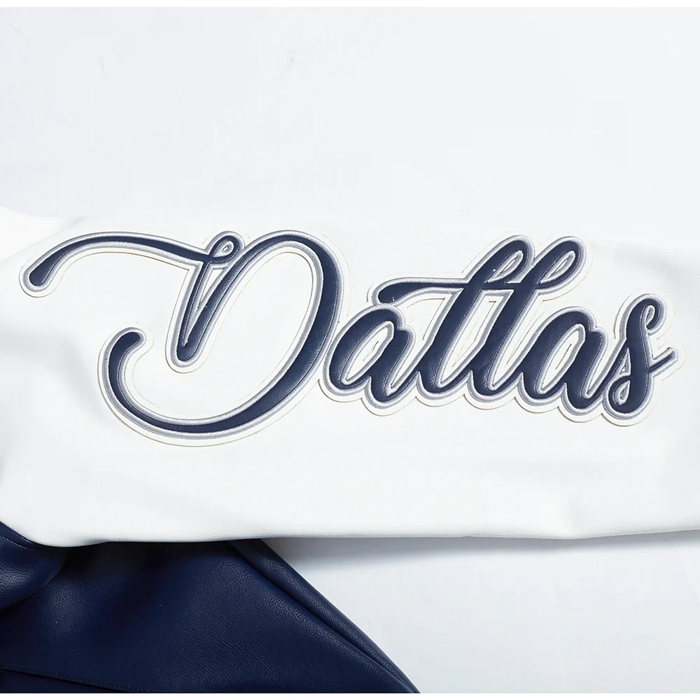 Dallas Cowboys City Signature Navy/White Leather Jacket - Image 6