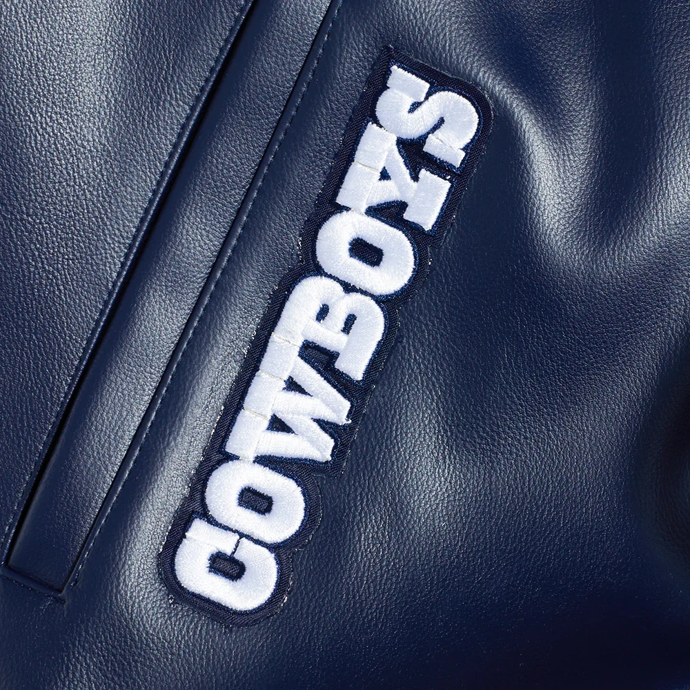Dallas Cowboys City Signature Navy/White Leather Jacket - Image 5