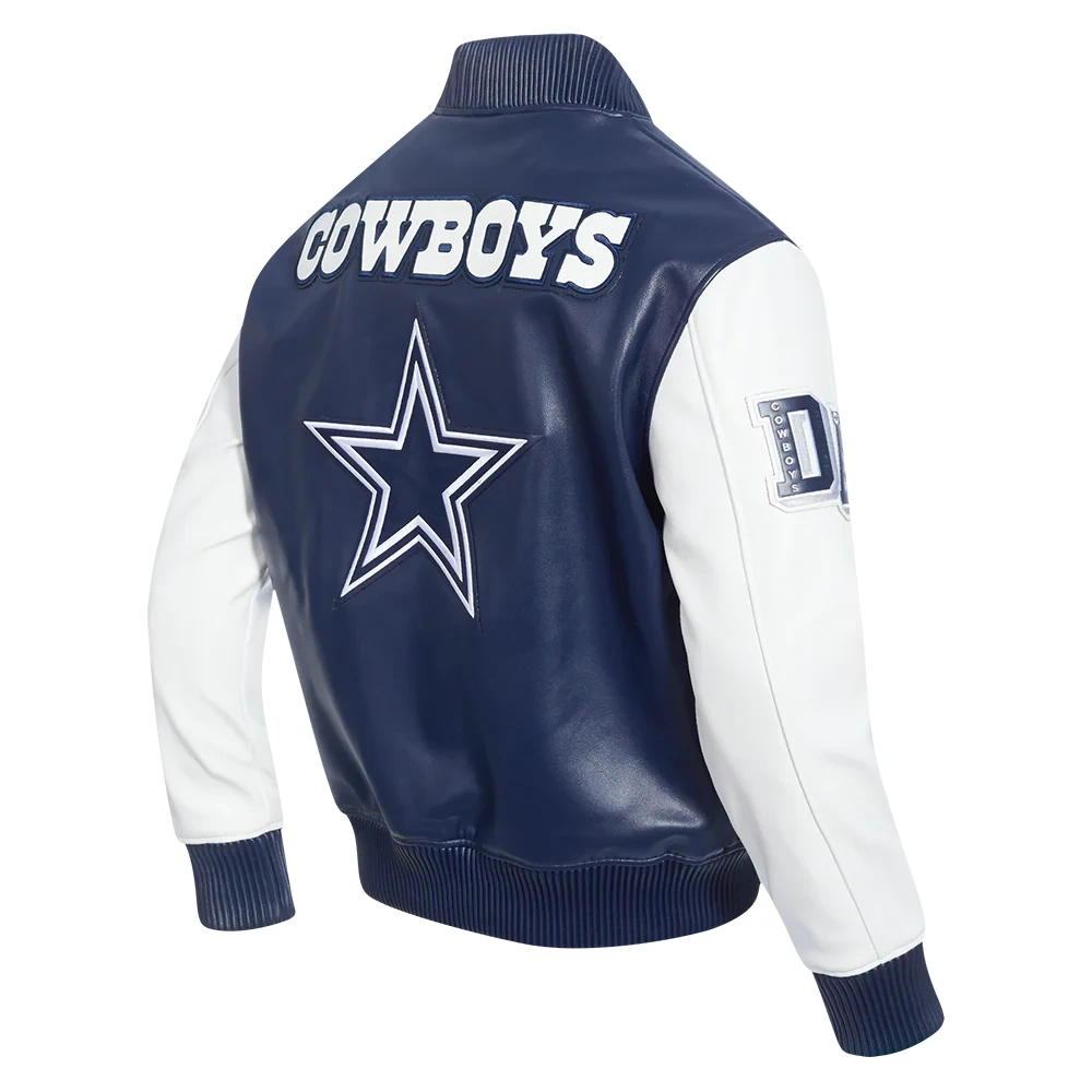Dallas Cowboys City Signature Navy/White Leather Jacket - Image 3