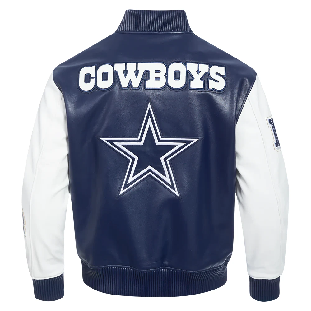 Dallas Cowboys City Signature Navy/White Leather Jacket - Image 4