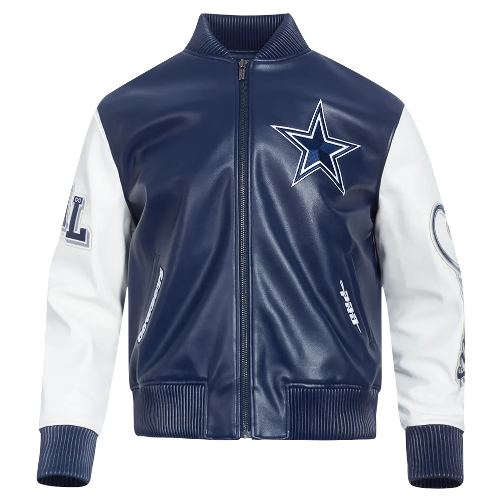 Dallas Cowboys City Signature Navy/White Leather Jacket