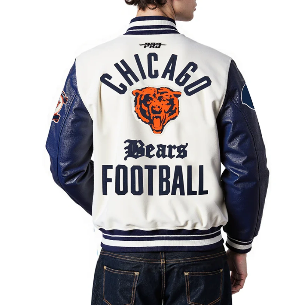 Alternative view of Chicago Bears Modern Originals Wool/Leather Jacket