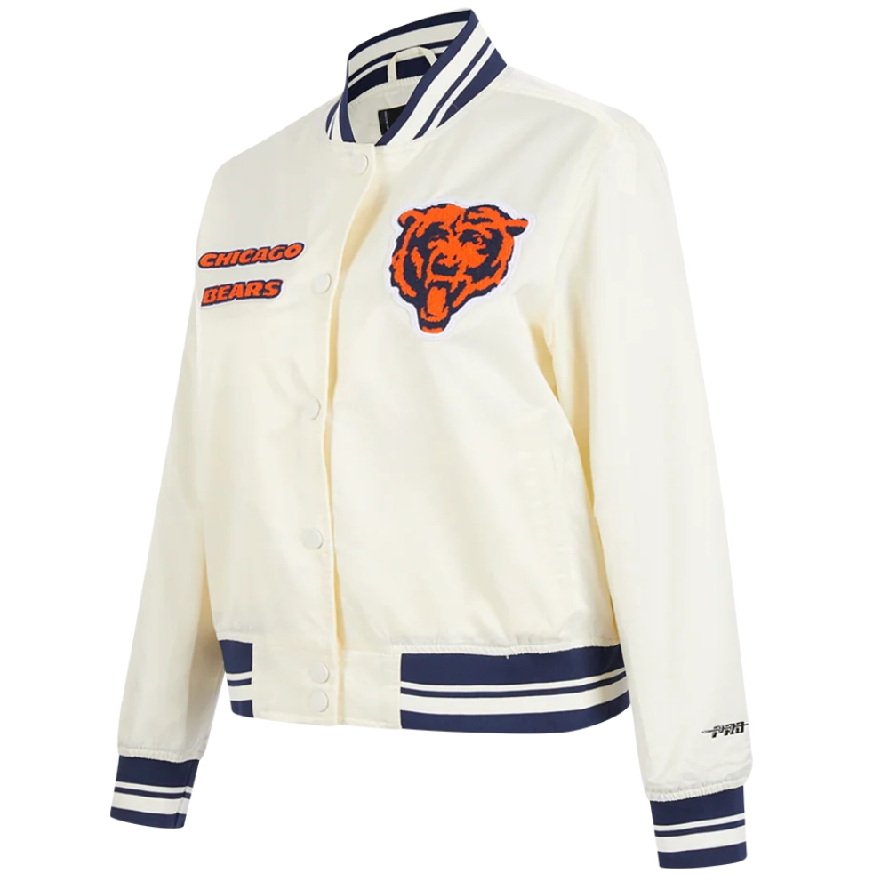 Alternative view of Chicago Bears Women's Retro Classic White Satin Jacket