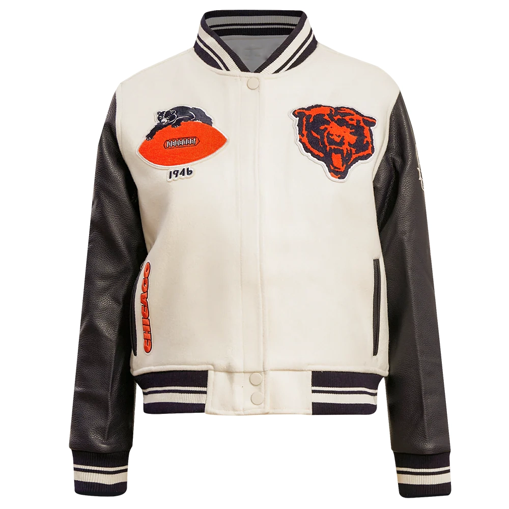 Chicago Bears Women's Retro Classic Wool/Leather Jacket