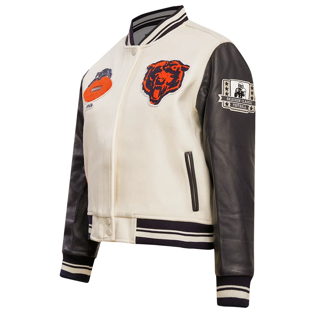 Alternative view of Chicago Bears Women's Retro Classic Wool/Leather Jacket