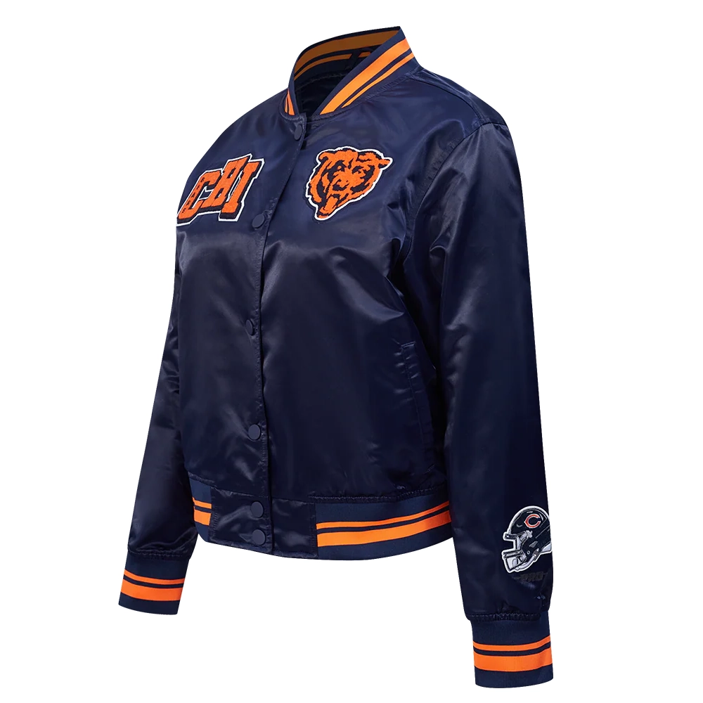 Alternative view of Chicago Bears Women's Mashup Navy Satin Jacket
