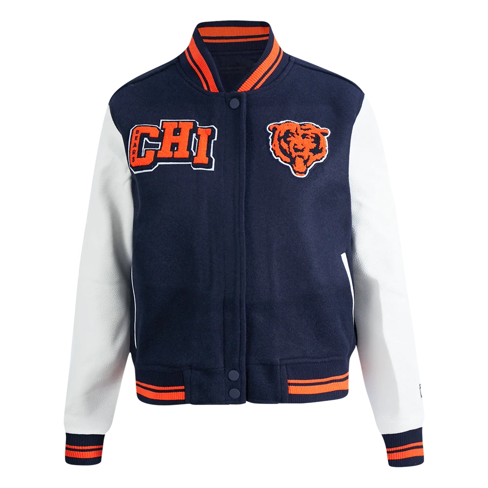 Chicago Bears Women's Mashup Wool/Leather Jacket