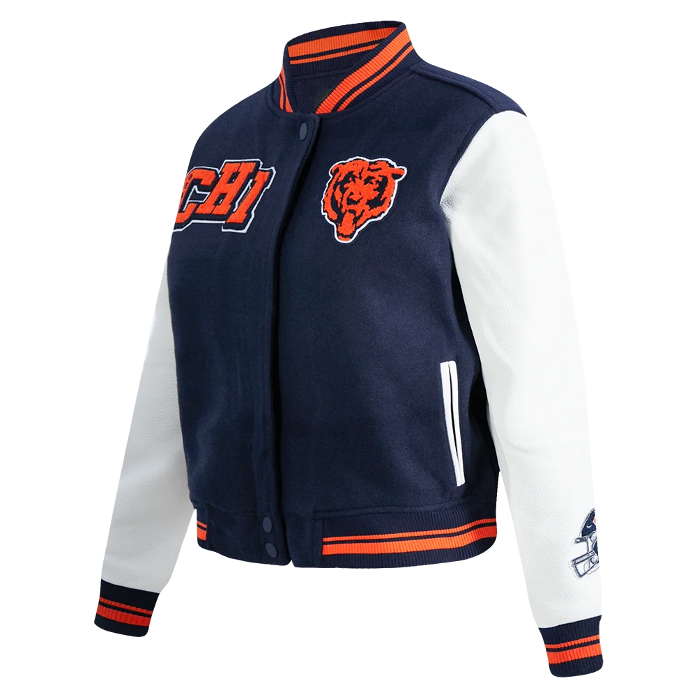 Alternative view of Chicago Bears Women's Mashup Wool/Leather Jacket