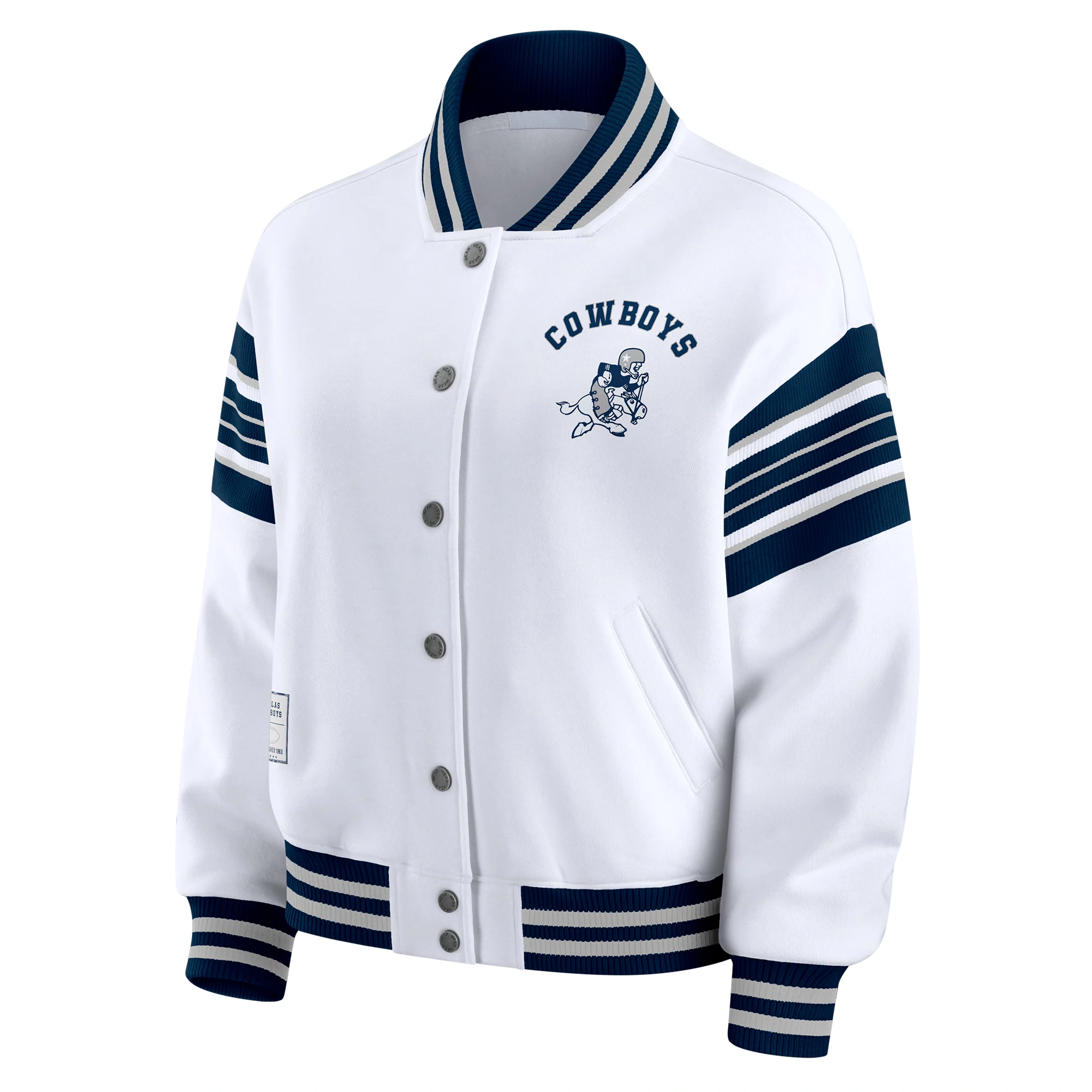 Dallas Cowboys Women's Full-Snap Fleece White Jacket