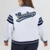 Dallas Cowboys Women's Full-Snap Fleece White Jacket - Image 5