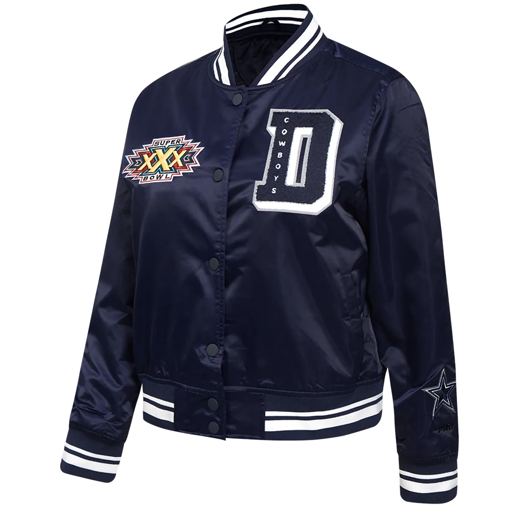 Alternative view of Dallas Cowboys Women's Mashup Navy Satin Jacket