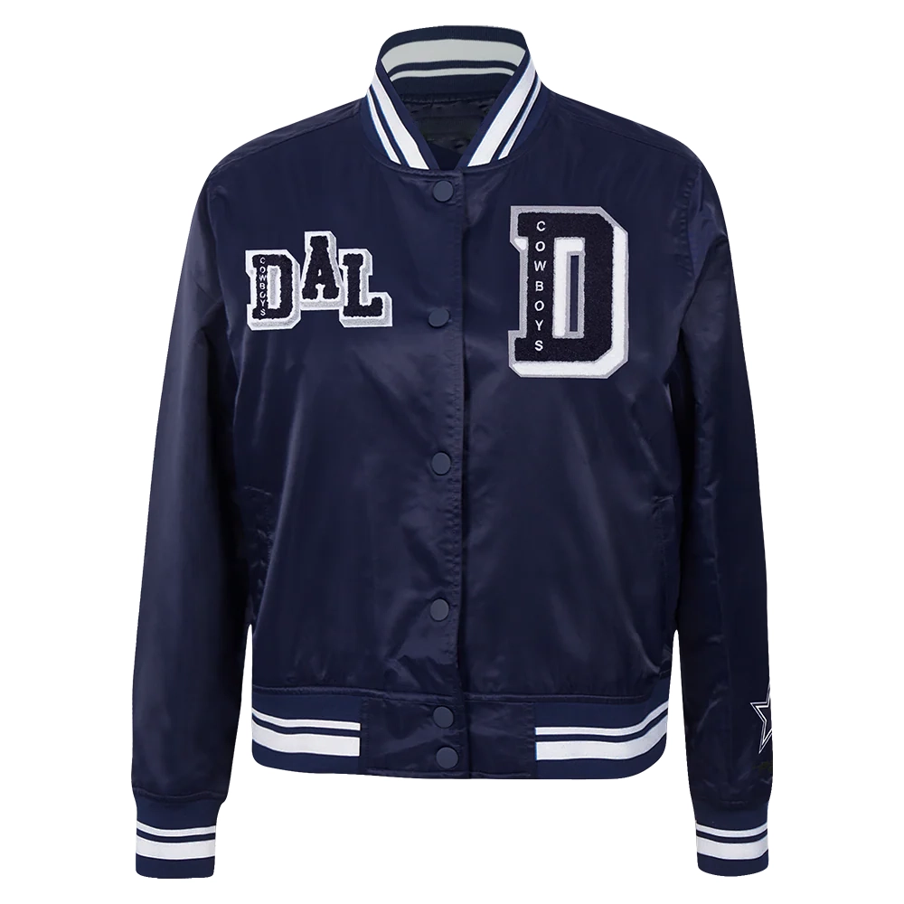 Dallas Cowboys Women's Mashup Navy Satin Jacket