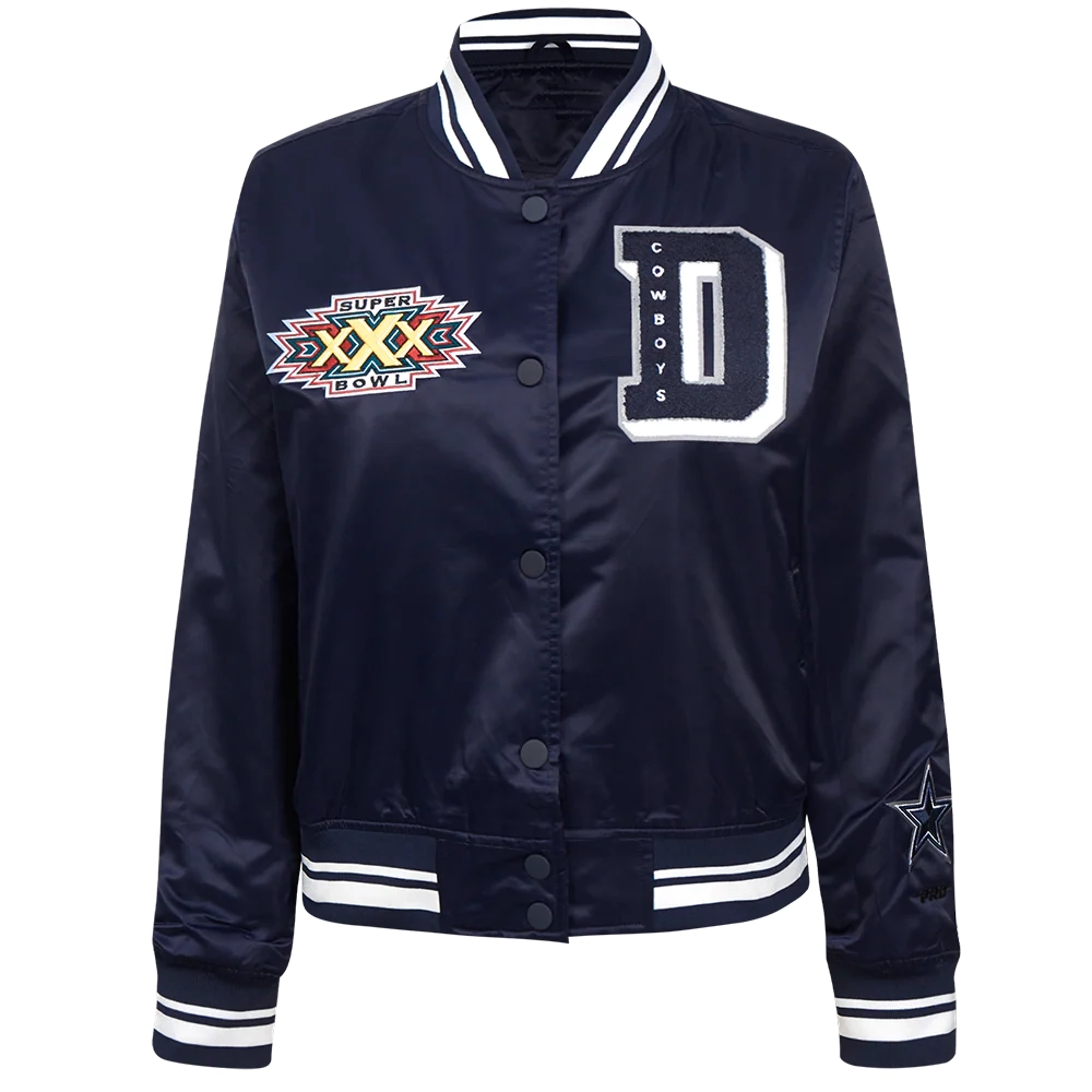 Dallas Cowboys Women's Mashup Navy Satin Jacket